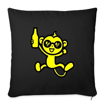 Monkey Party Beer Funny - Sofa pillowcase 17,3'' x 17,3'' (45 x 45 cm) - black - Front