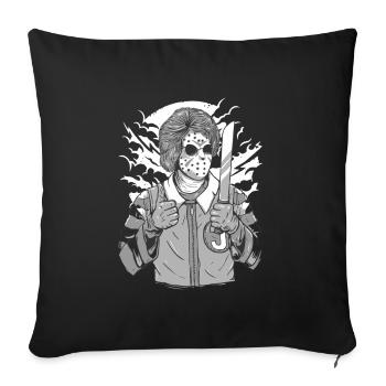 Clown Killer / Halloween (0015) - Sofa pillowcase 17,3'' x 17,3'' (45 x 45 cm) - black - Front