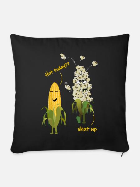 Corn popcorn varmt vær sommer - Pudebetræk 45 x 45 cm - sort