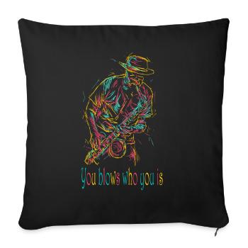 Instrument de musique Saxophone Saxophone Jazz MusiK - Housse de coussin décorative 45 x 45 cm - noir - Devant
