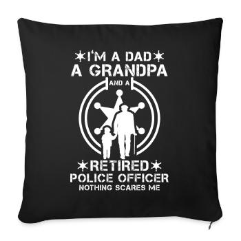 Police pensioner Father's Day - Sofa pillowcase 17,3'' x 17,3'' (45 x 45 cm) - black - Front