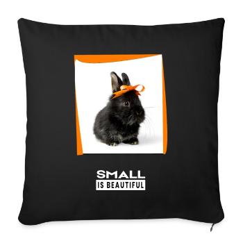 Petit animal mignon. Petit c’est beau. - Housse de coussin décorative 45 x 45 cm - noir - Devant