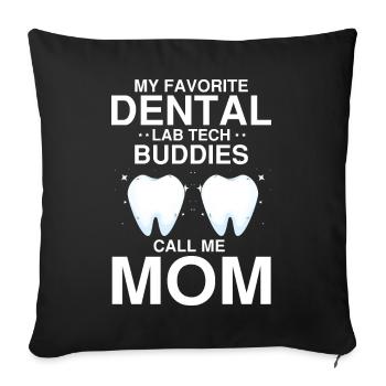 Dental technician for orthodontics and dental laboratory - Sofa pillowcase 17,3'' x 17,3'' (45 x 45 cm) - black - Front