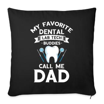 Dental Clinic and Dental Laboratory Technician Designs - Sofa pillowcase 17,3'' x 17,3'' (45 x 45 cm) - black - Front