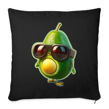Cute Avocado Glasses Vegetarian Vegans - Sofa pillowcase 17,3'' x 17,3'' (45 x 45 cm) - black - Front