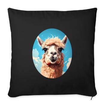 Alpaga - Housse de coussin décorative 45 x 45 cm - noir - Devant