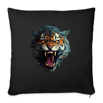 Tiger - Sofa pillowcase 17,3'' x 17,3'' (45 x 45 cm) - black - Front
