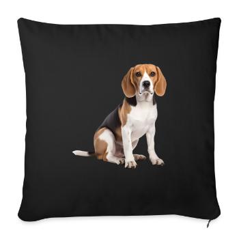 Beagle - Sofakissenbezug 45 x 45 cm - Schwarz - Vorne