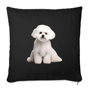 Bichon Frise - Sofa pillowcase 17,3'' x 17,3'' (45 x 45 cm) - black - Front