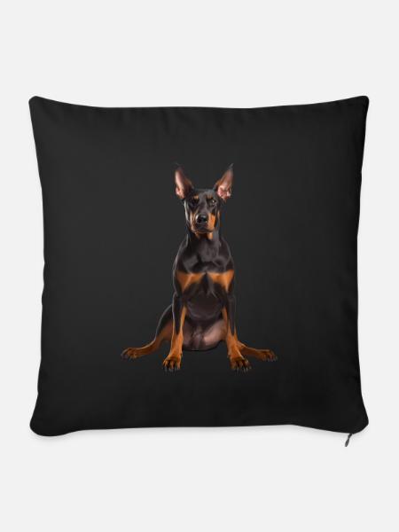 Doberman - Sofakissenbezug 45 x 45 cm - Schwarz