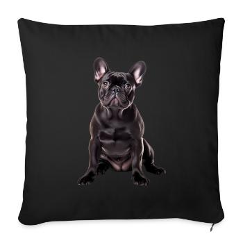 French Bulldog - Sofakissenbezug 45 x 45 cm - Schwarz - Vorne