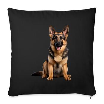 Berger allemand - Housse de coussin décorative 45 x 45 cm - noir - Devant