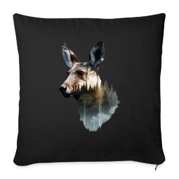 Kangaroo - Sofa pillowcase 17,3'' x 17,3'' (45 x 45 cm) - black - Front