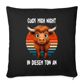Guck Mich Nicht In Diesem Ton An Bison - Sofakissenbezug 45 x 45 cm - Schwarz - Vorne