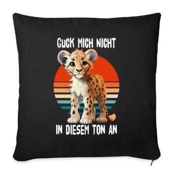 Ne me regarde pas dans ce ton guépard - Housse de coussin décorative 45 x 45 cm - noir - Devant