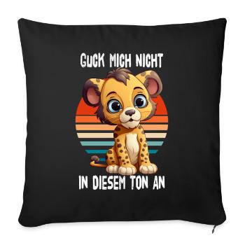 Ne me regarde pas sur ce ton, Léopard - Housse de coussin décorative 45 x 45 cm - noir - Devant
