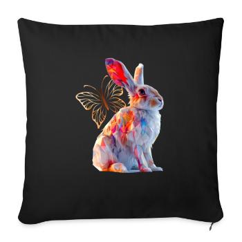 Hares - Sofa pillowcase 17,3'' x 17,3'' (45 x 45 cm) - black - Front