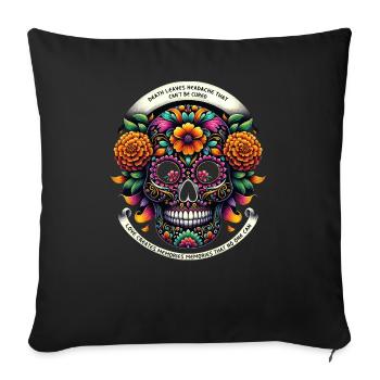Calavera de souci éternel - Housse de coussin décorative 45 x 45 cm - noir - Devant