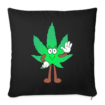 Der Bloom - Weed Cannabis Stoned Hanf Marihuana - Sofakissenbezug 45 x 45 cm - Schwarz - Vorne