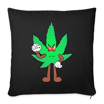 Der Bloom - Weed Cannabis Stoned Hanf Marihuana - Sofakissenbezug 45 x 45 cm - Schwarz - Vorne