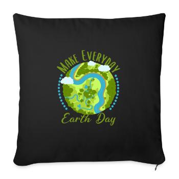 Green Earth Environmental Protection Environmental Change Eco Shirt - Sofa pillowcase 17,3'' x 17,3'' (45 x 45 cm) - black - Front
