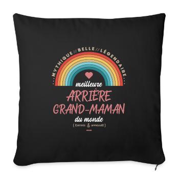 Meilleure arrière grand maman du monde - Housse de coussin décorative 45 x 45 cm - noir - Devant