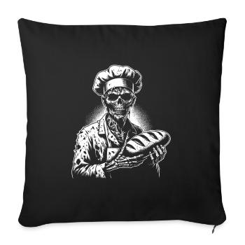 Zombie Bäcker gruseliger Bäcker - Sofakissenbezug 45 x 45 cm - Schwarz - Vorne