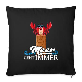 meer geht immer sommer-vibes moin moin meerweh - Sofakissenbezug 45 x 45 cm - Schwarz - Vorne