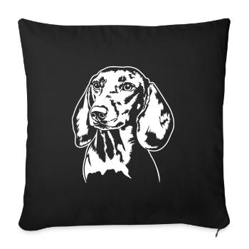 Teckel teckel Chien Portrait Chiens - Housse de coussin décorative 45 x 45 cm - noir - Devant
