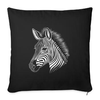 Zebra - Sofa pillowcase 17,3'' x 17,3'' (45 x 45 cm) - black - Front