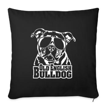 OLD ENGLISH BULLDOG cool Sunglasses Dogs Dog - Sofa pillowcase 17,3'' x 17,3'' (45 x 45 cm) - black - Front