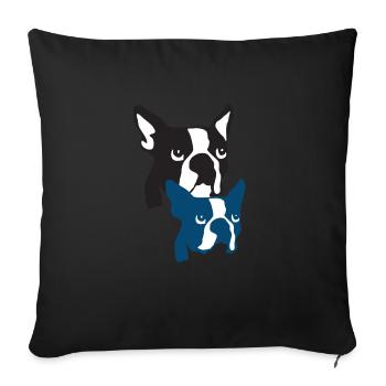 Boston Terrier Knochentiger - Sofakissenbezug 45 x 45 cm - Schwarz - Vorne