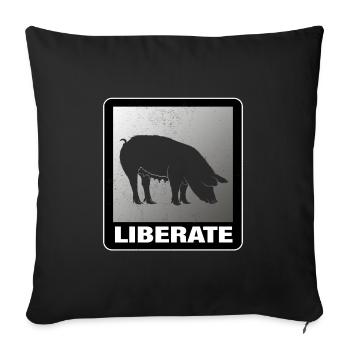 Liberate Vegan Animal Liberation - Sofa pillowcase 17,3'' x 17,3'' (45 x 45 cm) - black - Front