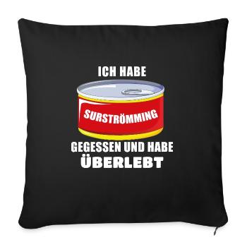 I Survived The Surströmming Challenge Gammelfisch - Sofakissenbezug 45 x 45 cm - Schwarz - Vorne