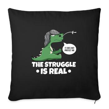 The Struggle Is Real Sword Fighting Fencer - Sofa pillowcase 17,3'' x 17,3'' (45 x 45 cm) - black - Front