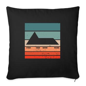 ADSR Modular Techno Festival Nerd Synthesizer - Sofakissenbezug 45 x 45 cm - Schwarz - Vorne