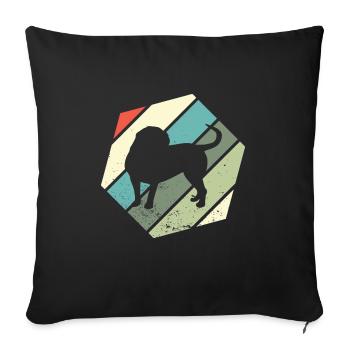 Continental Bulldog Colorbull Vintage Dogs Retro - Sofa pillowcase 17,3'' x 17,3'' (45 x 45 cm) - black - Front