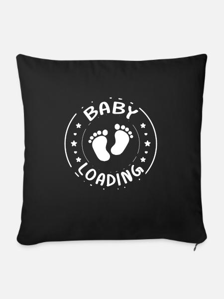 Baby loading Mama Schwanger Mutter Papa Geschenk - Sofakissenbezug 45 x 45 cm - Schwarz