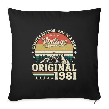Original 1981 41st Birthday Gift Hommes - Housse de coussin décorative 45 x 45 cm - noir - Devant