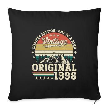 Original 1998 24th Birthday Gift Hommes - Housse de coussin décorative 45 x 45 cm - noir - Devant
