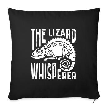 The Lizard Whisperer Funny Reptile Gecko Lover - Sofa pillowcase 17,3'' x 17,3'' (45 x 45 cm) - black - Front