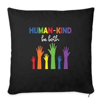 LBGT Drapeau Gay Pride Humain - Housse de coussin décorative 45 x 45 cm - noir - Devant