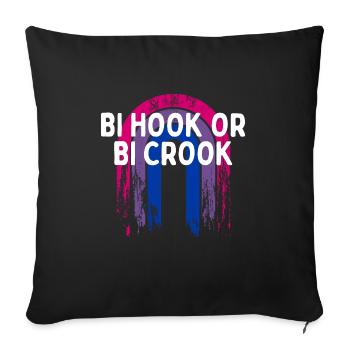 Bi Hook or Bi Crook Bisexual LGBTQ Bi Pride LGBT - Sofa pillowcase 17,3'' x 17,3'' (45 x 45 cm) - black - Front
