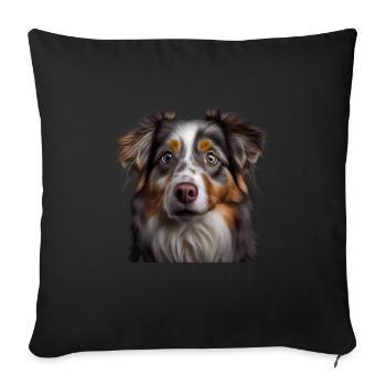 Sweet Australian Shepherd Gift for - Sofa pillowcase 17,3'' x 17,3'' (45 x 45 cm) - black - Front