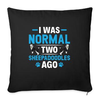Sheepadoodle Doodle Dog - Housse de coussin décorative 45 x 45 cm - noir - Devant