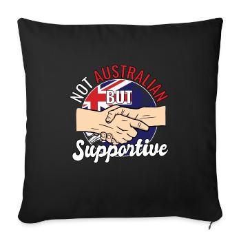 Pas australien mais voyageur solidaire Touriste - Housse de coussin décorative 45 x 45 cm - noir - Devant