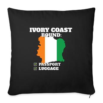 Ivory Coast Bound Country Travel Ivorian Flag - Sofa pillowcase 17,3'' x 17,3'' (45 x 45 cm) - black - Front
