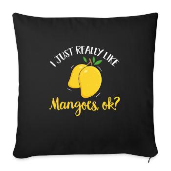 Mango Frucht Mango - Sofakissenbezug 45 x 45 cm - Schwarz - Vorne