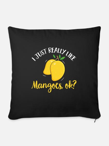 Mango Frucht Mango - Sofakissenbezug 45 x 45 cm - Schwarz