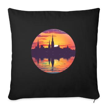 Horizon de Wiesbaden - Housse de coussin décorative 45 x 45 cm - noir - Devant